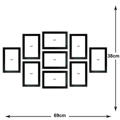 Kuber Industries Collage Photo Frame For Living Room, Wall Set of 9 (Black) Size: 5x7-9 Pc.