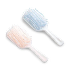 Homestic Hair Brush | Flexible Bristles Brush | Hair Brush with Paddle | Straightens & Detangles Hair Brush | Suitable For All Hair Types | Hair Brush Styling Hair | Set of 2 | Beige & Blue