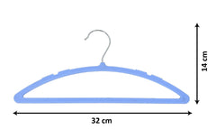 Kuber Industries 6 Pieces Non-Slip, Space Saving Plastic Closet Baby Hanger for Laundry & Everyday Use (Blue)-HS43KUBMART25703