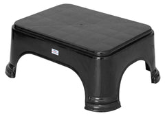 Heart Home 2 Pieces Unbreakable Virgin Plastic Multipurpose Bucket & Stool Set (Black)