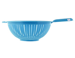 Heart Home Multifunctional Plastic Drain Strainer, Colander, Washing Basket for Home Kitchen Supplies With Handle (Blue)-50HH01833
