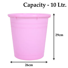 Heart Home Plastic Dustbin|Portable Garbage Basket & Round Trash Can for Home,Kitchen,Office,College,10 Ltr.(Pink)