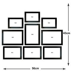 Kuber Industries Collage Photo Frame For Living Room, Wall Set of 9 (Black) Size: 4x6-3 Pc., 6x8-3 Pc.,5x7-3 Pc.