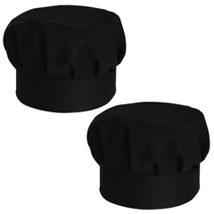 Heart Home Cotton Cooking Chef Cap- Pack of 2 (Black)-50HH01043