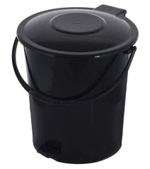 Kuber Industries Plastic Pedal Dustbin, Trashbin, Wastebin For Kitchen, Bathroom, Office Use With Handle, 10 Liter- Pack of 2 (Green & Black)-47KM0938