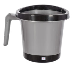Heart Home Plastic Bathroom Mug 1 Litre Pack of 6 (Black)-46HH0263
