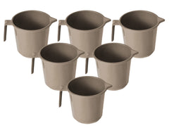 Kuber Industries Plastic Lightweight, Unbreakable Bathroom Mug 1.5 Litre (Light Brown, Pack of 6)