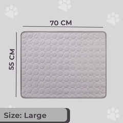 Urbane Home Rectangular Dog & Cat Bed|Premium Cool Ice Silk with Polyester With Bottom Mesh|Multi-Utility Self-Cooling Pad For Dog & Cat|Light-weight & Durable Dog Bed|ZQCJ001G-XL|Grey
