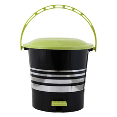 Heart Home Pedal Dustbin|Plastic Pedal Dustbin|Kitchen Waste Paper Bin|Dustbin For Bedroom|5 Liter Dustbin|Pack of 3 (Black)