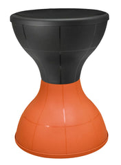 Kuber Industries Damroo Style Portable, Ligthweight Both Sided Plastic Sitting Stool for Living Room, Hotel, Bar, Garden (Black & Orange) (HS_38_KUBMART021811)