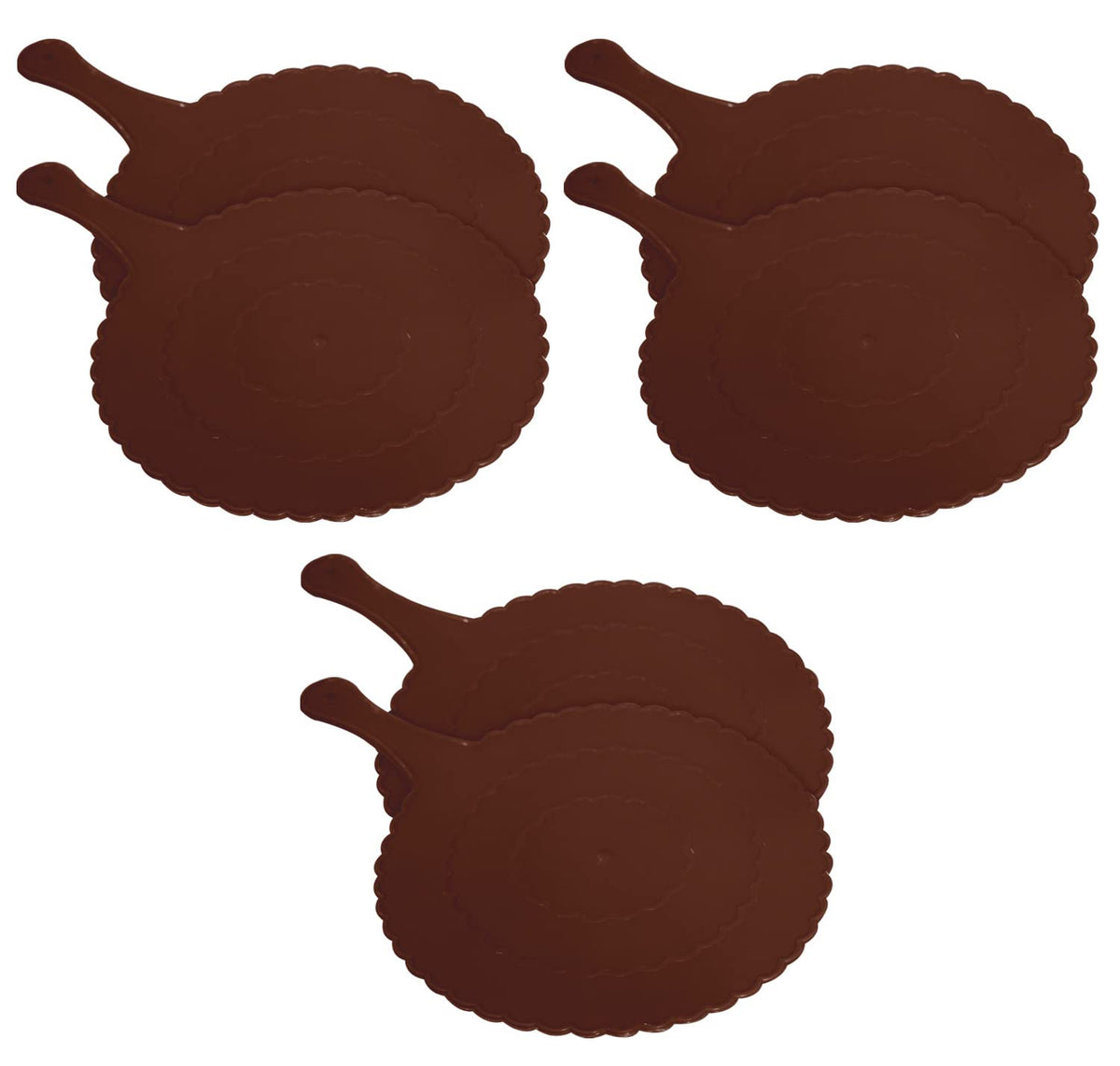 Kuber Industries Plastic Lightweight Handfan|Hath Pankha|Beejna for Natural Cooling Air Home Decor and Travel Useful, Pack of 6 (Brown)