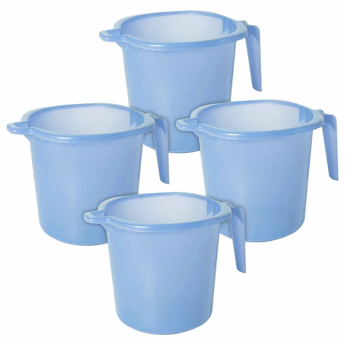 Heart Home Tranasparent Small Multiuses Lightweight, Unbreakable Strong Plastic Bathroom Mug, 1 Litre- Pack of 4 (Blue)-50HH0818