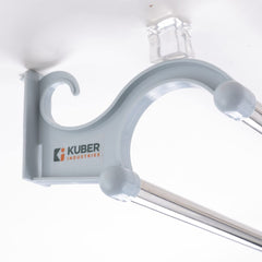 Kuber Industries Towel Hanger for Bathroom|Wall Mounted Cloth Hanger|Multipurpose Cloth & Napkin Holder|Stainless Steel & PP|Self-Adhesive DIY Installation|Bathroom & Kitchen Organizer|FJ-07|Grey