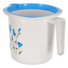 Kuber Industries Floral Print Plastic Bathroom Mug 1.5 Litre Pack of 4 (Blue & Pink)-46KM0201, Standard