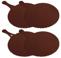 Heart Home Plastic Lightweight Handfan|Hath Pankha|Beejna for Natural Cooling Air Home Decor and Travel Useful, Pack of 4 (Brown)