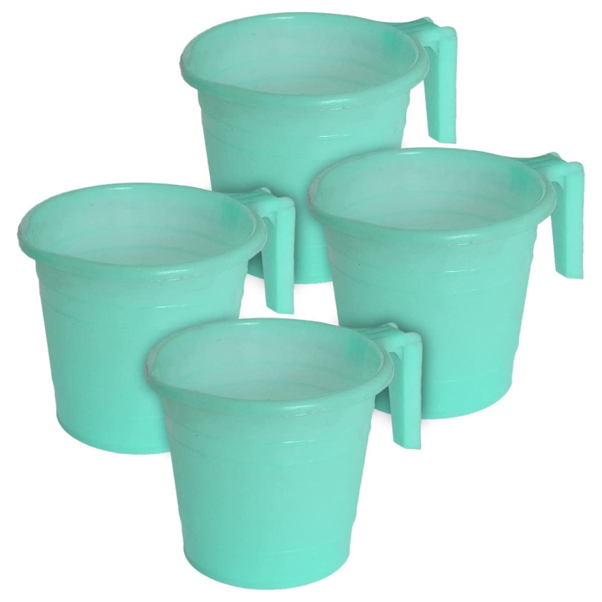 Heart Home Multiuses Lightweight, Unbreakable Strong Plastic Bathroom Mug, 2 Litre- Pack of 4 (Green)-50HH0866
