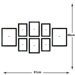Kuber Industries Collage Photo Frame For Living Room, Wall Set of 8 (Black) Size: 10X8-2 Pc, 7X5-4 Pc, 6x8-2 Pc.