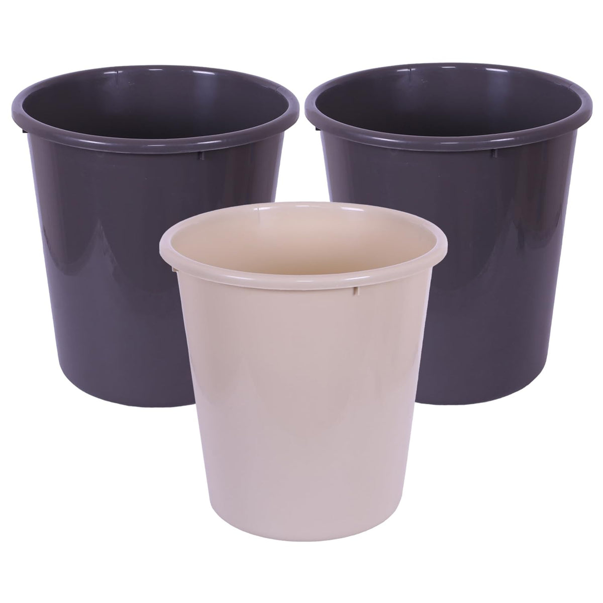 Heart Home Dustbin | Open Dustbin | Plastic Garbage Dustbin | Dustbin For Kitchen | Dustbin For Bathroom | Office Dustbin | Plain Sada Dustbin | 13 LTR | Pack of 3 | Multi