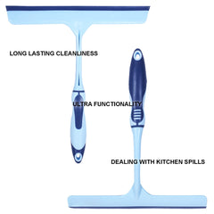 Heart Home Kitchen Wiper|Plastic Kitchen Slabs Wiper|Wiper for Cleaning Slabs with Detachable Handle|Ideal for Windows|Glass & Car Windshield|Pack of 2 (Multicolor)