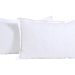 Kuber Industries 144TC Cotton Luxurious Striped Pillow Cover - 2 Pieces (25"x17", White, Standard Size, CTKTC13938)
