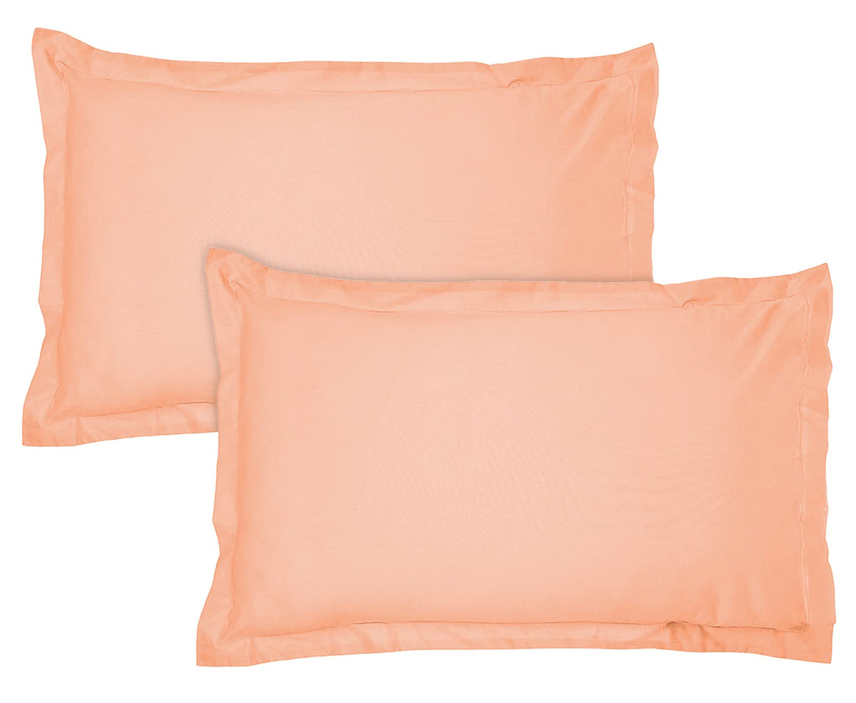 Kuber Industries Breathable & Soft Cotton Pillow Cover for Sofa, Couch, Bed - 29x20 Inch, Set of 2 (Peach)