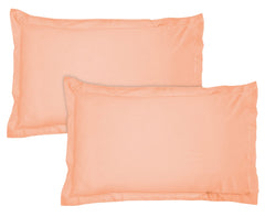 Kuber Industries Breathable & Soft Cotton Pillow Cover for Sofa, Couch, Bed - 29x20 Inch, Set of 2 (Peach)