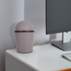 Kuber Industries Table Dustbin|Plastic Swinging Lid Waste Storage Garbage Bin|Desktop Trash Can For Study Table, Office|Pack of 3 (Coffee)