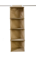 Heart Home 4 Shelf Closet Hanging Organizer, 4 Tier Closet Wardrobe Organizer Clothes Storage Hanger for Family Closet Bedroom, Foldable and Universal Fit (Brown)-HHEART15323