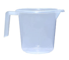 Kuber Industries Virgin Plastic 6 Pieces Transparent Bathroom Mug with Measurement,1100 ml (White)
