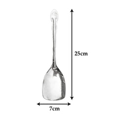 Heart Home Stainless Steel Wok Spatula|Slotted Turner for Cooking & Food Serving, Set of 3 (Silver)