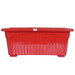 Heart Home Rectangular Jupiter Plastic Window Pot|Flower Planter for Home & Balcony,Garden 14 Inches Pack of 4 (Red)
