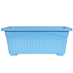 Kuber Industries Rectangular Jupiter Plastic Window Pot|Flower Planter for Home & Balcony,Garden 14 Inches Pack of 2 (Sky Blue)