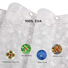 Kuber Industries PVC Shower/AC Curtain|Water Proof Transparent Curtain|Eyelet Rings, Curtain 9 Feet (White)