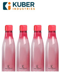 Kuber Industries BPA Free Plastic Water Bottles | Unbreakable, Leak Proof, 100% Food Grade Plastic | For Kids & Adults | Refrigerator Plastic Bottle Set of 4 - Red