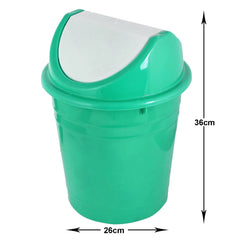 Kuber Industries Plastic Dustbin, Trashbin, Wastebin For Kitchen, Bathroom, Office Use With Swing Lid, 10 Liter- Pack of 2 (Green & Blue)-47KM0874