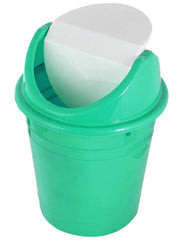 Kuber Industries Plastic Dustbin, Trashbin, Wastebin For Kitchen, Bathroom, Office Use With Swing Lid, 10 Liter- Pack of 2 (Green & Blue)-47KM0874