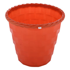 Heart Home Brick Flower Pot|Durable Plastic Flower Pots|Planters for Home Décor|Garden|Living Room|Balcony|8 Inch (Orange)