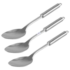 Heart Home Spoon|Stainless Steel Cooking Spoon|Serving Spoon|Kitchen Spoon|Nonstick Chamach for Kitchen|7 cm|Pack of 3 (Silver)