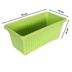 Kuber Industries Rectangular Jupiter Plastic Window Pot|Flower Planter for Home & Balcony,Garden 14 Inches Pack of 5 (Green)