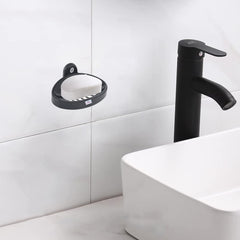 Heart Home Soap Holder|Sink Soap Holder|Plastic Wall Mounted Soap Holder|Oval Shape Self Draining Soap Dish for Bathroom|Pack of 2 (Grey)