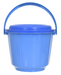 Kuber Industries Small Multiuses Plastic Kitchen & Pantry Storage Container/Bucket with Handle & Lid, 5 LTR.- Pack of 4 (Cream)-47KM01245
