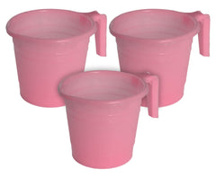 Kuber Industries Multiuses Lightweight, Unbreakable Strong Plastic Bathroom Mug, 2 Litre- Pack of 3 (Pink)-50KM0870