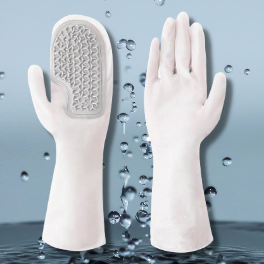 Kuber Industries Multi-Purpose Silicon Gloves For Kitchen Cleaning, Pet Grooming & Gardening|Reusable Gardening Gloves|Heat Resistant For Better Protection|Grey,Pack of2