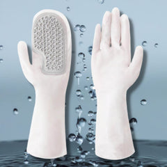Kuber Industries Multi-Purpose Silicon Gloves For Kitchen Cleaning, Pet Grooming & Gardening|Reusable Gardening Gloves|Heat Resistant For Better Protection|Grey,Pack of2