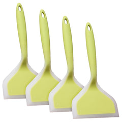 Heart Home Turner | Silicone Wide Spatula Turner | Spatulas Turner for Nonstick Cookware | Omelette Turner for Cooking | Kitchen Turners | New Big Spatula | Pack of 4 | Green