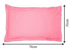 Kuber Industries Breathable & Soft Cotton Pillow Cover for Sofa, Couch, Bed - 29x20 Inch, Set of 2 (Pink)