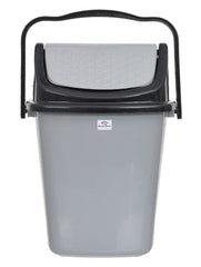 Heart Home Plastic Dustbin, Trashbin, Wastebin For Kitchen, Bathroom, Office Use With Swing Lid With Handle, 7 Liter- Pack of 2 (Grey)-47HH0836