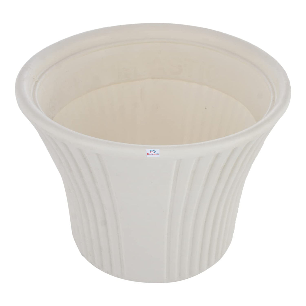 Heart Home Sunshine Flower Pot|Durable Plastic Flower Pots|Planters for Home Décor|Garden|Living Room|Balcony|8 Inch (White)