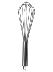 Heart Home Multiuses Stainless Steel Kitchen Utensil Balloon Shape Wire Whisk, Egg Beater, Kitchen Tool, 25cm- Pack of 3 (Silver)