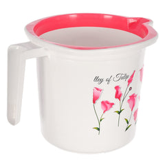 Kuber Industries Floral Print Plastic Bathroom Mug 1.5 Litre Pack of 4 (Blue & Pink)-46KM0201, Standard